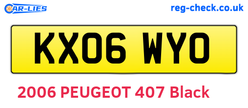 KX06WYO are the vehicle registration plates.