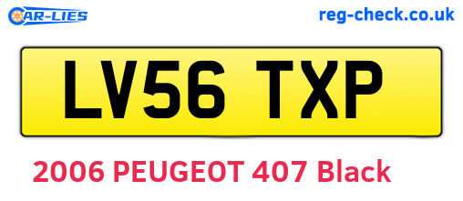 LV56TXP are the vehicle registration plates.