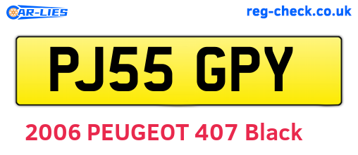 PJ55GPY are the vehicle registration plates.