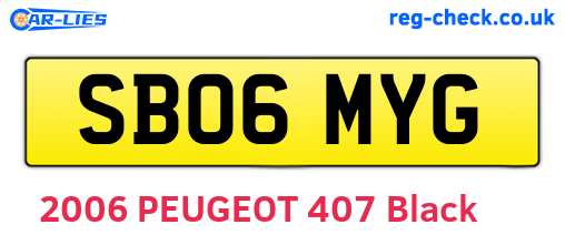 SB06MYG are the vehicle registration plates.