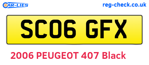 SC06GFX are the vehicle registration plates.