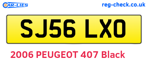 SJ56LXO are the vehicle registration plates.