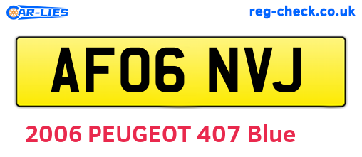 AF06NVJ are the vehicle registration plates.
