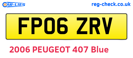 FP06ZRV are the vehicle registration plates.