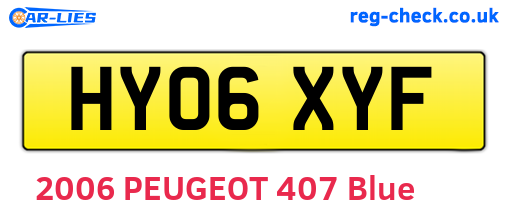 HY06XYF are the vehicle registration plates.