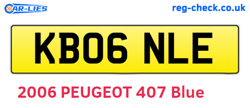KB06NLE are the vehicle registration plates.