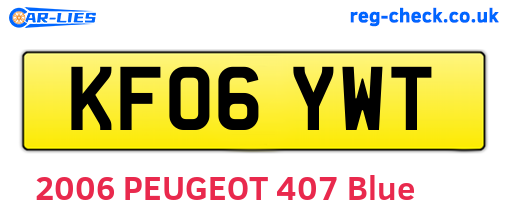 KF06YWT are the vehicle registration plates.