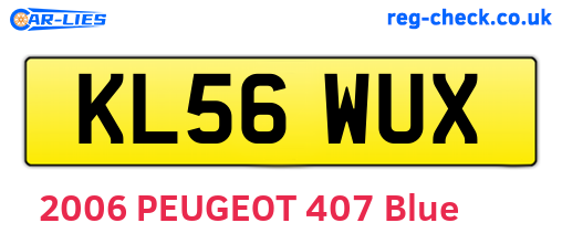 KL56WUX are the vehicle registration plates.