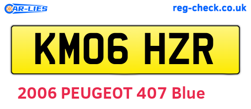 KM06HZR are the vehicle registration plates.