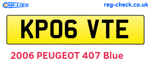 KP06VTE are the vehicle registration plates.