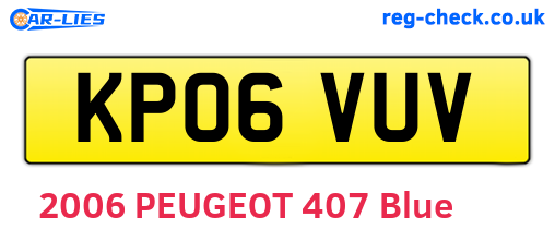 KP06VUV are the vehicle registration plates.