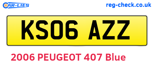 KS06AZZ are the vehicle registration plates.