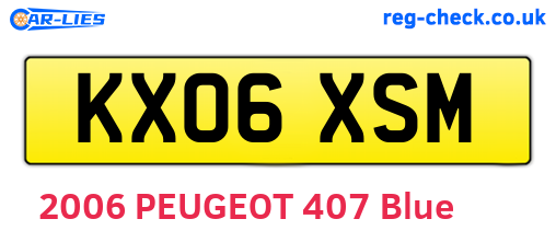 KX06XSM are the vehicle registration plates.