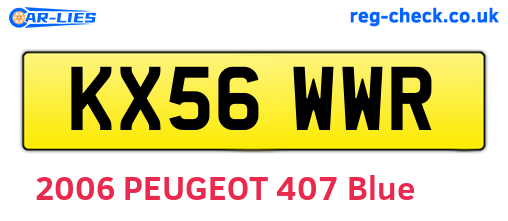 KX56WWR are the vehicle registration plates.
