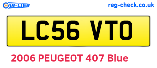 LC56VTO are the vehicle registration plates.