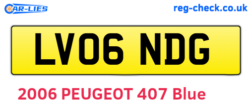 LV06NDG are the vehicle registration plates.