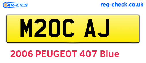M20CAJ are the vehicle registration plates.