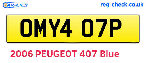 OMY407P are the vehicle registration plates.