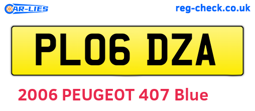 PL06DZA are the vehicle registration plates.