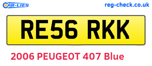 RE56RKK are the vehicle registration plates.