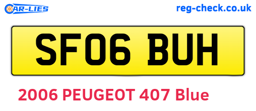 SF06BUH are the vehicle registration plates.