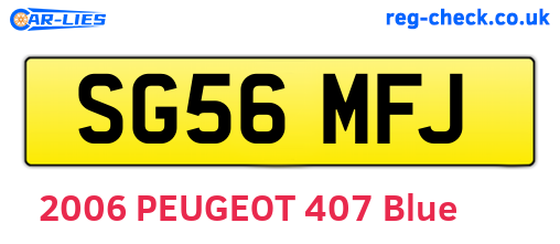 SG56MFJ are the vehicle registration plates.