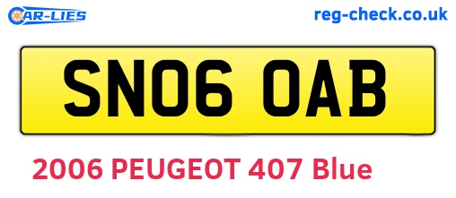 SN06OAB are the vehicle registration plates.