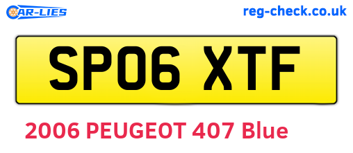 SP06XTF are the vehicle registration plates.