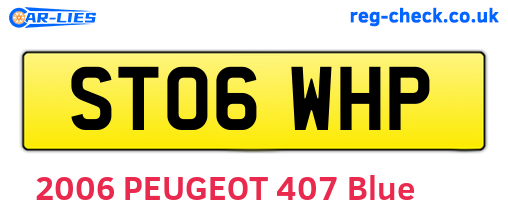ST06WHP are the vehicle registration plates.