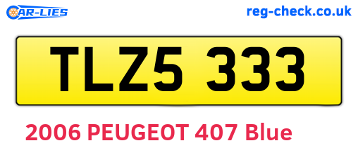 TLZ5333 are the vehicle registration plates.