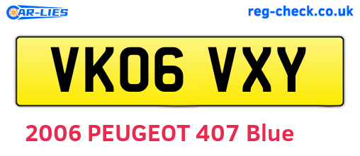 VK06VXY are the vehicle registration plates.