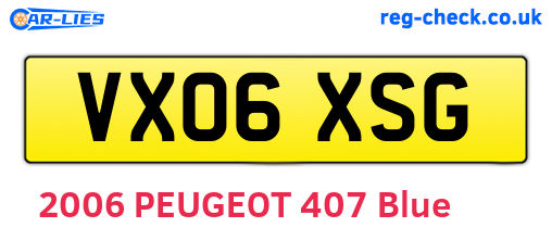 VX06XSG are the vehicle registration plates.