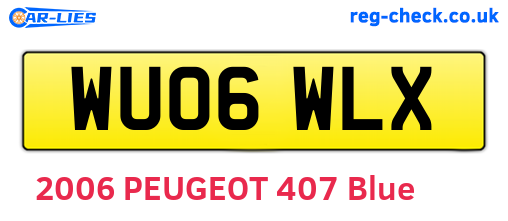 WU06WLX are the vehicle registration plates.