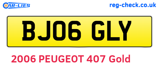 BJ06GLY are the vehicle registration plates.