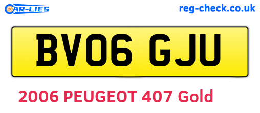 BV06GJU are the vehicle registration plates.