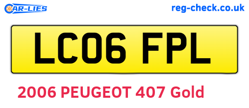 LC06FPL are the vehicle registration plates.