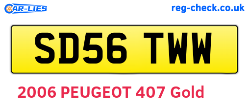 SD56TWW are the vehicle registration plates.