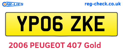 YP06ZKE are the vehicle registration plates.