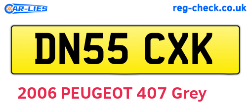 DN55CXK are the vehicle registration plates.