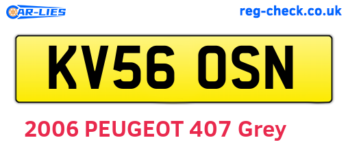 KV56OSN are the vehicle registration plates.