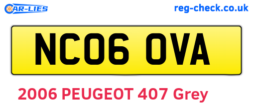 NC06OVA are the vehicle registration plates.