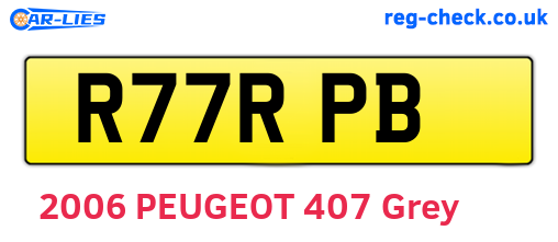 R77RPB are the vehicle registration plates.