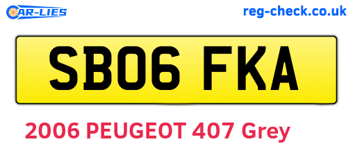 SB06FKA are the vehicle registration plates.