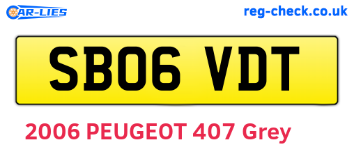 SB06VDT are the vehicle registration plates.