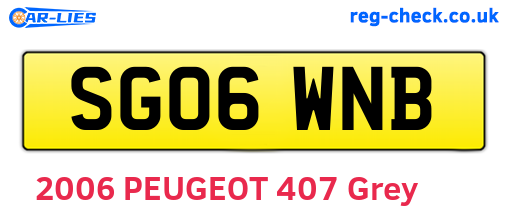 SG06WNB are the vehicle registration plates.
