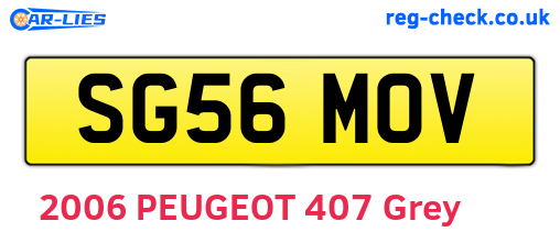 SG56MOV are the vehicle registration plates.