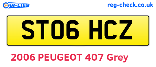 ST06HCZ are the vehicle registration plates.
