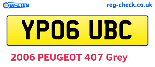 YP06UBC are the vehicle registration plates.