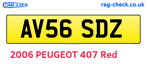 AV56SDZ are the vehicle registration plates.