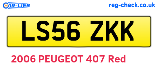 LS56ZKK are the vehicle registration plates.